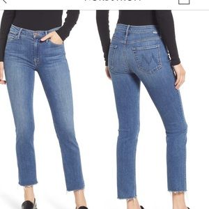 MOTHER - The Dazzler Raw Hem Ankle Jeans